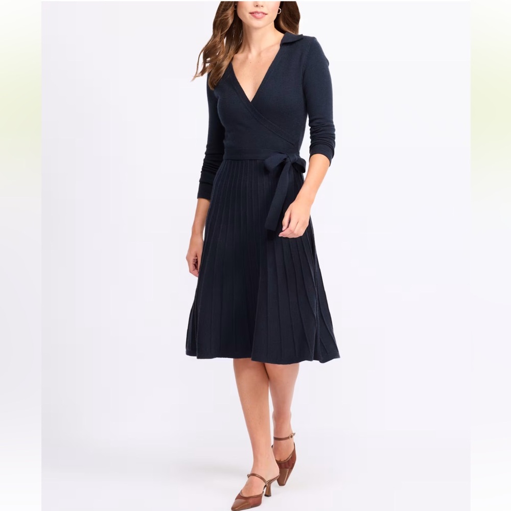 41 Hawthorn Navy Luisa Surplice Neck Sweater Dress XXL